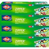 Albal 8 bolsas multiusos- Cursor Zipper- hermética- – Juego de 4 cajas- 3 L